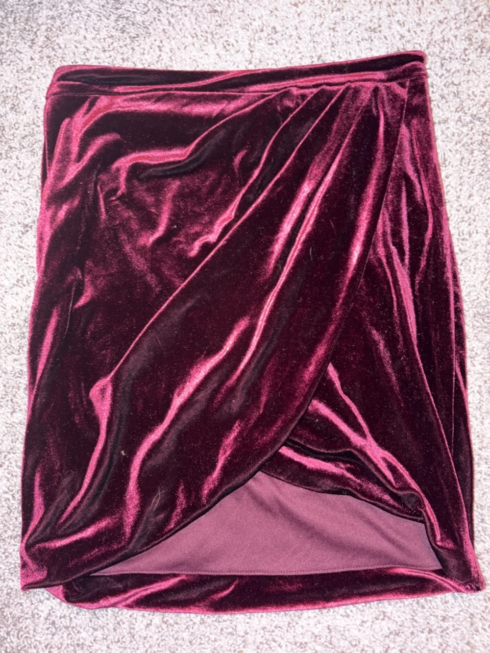 Forever 21 Burgundy Velvet Wrap Mini Skirt